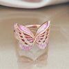 Bettyue For Ladies Dress Up Adorable Pink Butterfly Appearance Ring Alloy Romantic Crystal Jewellry Gift In Fashion Party